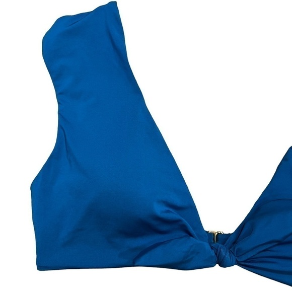 NEW Trina Turk front tie bikini top size 12 blue - Picture 5 of 13